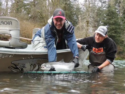 Steelhead Catch from Boat
