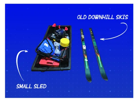 Sled and Skis