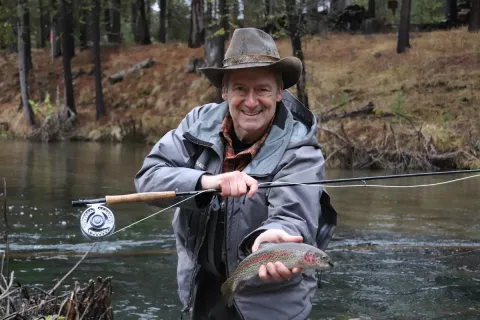 Gary Lewis fly fishing for Brown Trout