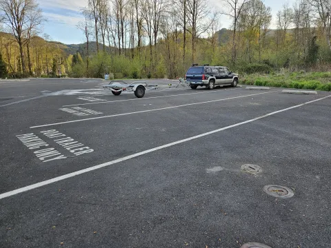 Car with trailer.